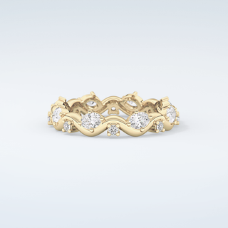 0.56 TCW Round & Oval Shaped Moissanite Wedding Band 4