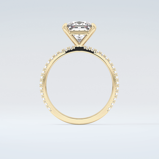 2.0 CT Princess Cut Pave Moissanite Engagement Ring 2