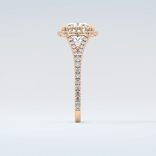 2.0 CT Cushion Cut Halo & Pave Split Shank Moissanite Engagement Ring 11