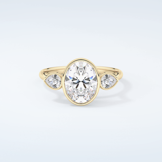 1.5 CT Oval Cut Three Stone Moissanite Engagement Ring 1