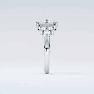 1.25 CT  Oval Cut Cluster Style Moissanite Engagement Ring 17