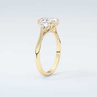 2.0 CT Oval Cut Three Stone Moissanite Engagement Ring 6