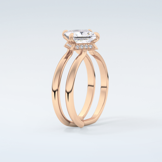 2.0 CT Princess Cut Double Shank Style Moissanite Engagement Ring 12