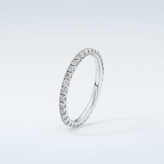 0.74 TCW Round Shaped Moissanite Wedding Band 18