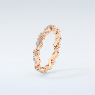 0.56 TCW Round & Marquise Shaped Moissanite Wedding Band 12