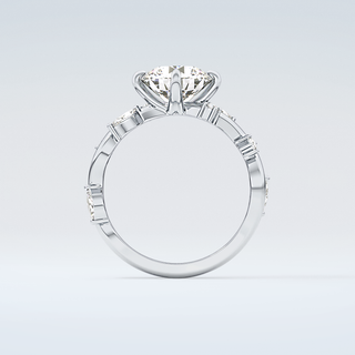 1.5 CT  Round Cut Twig Style Moissanite Engagement Ring 14