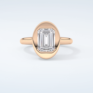 2.0 CT Emerald Cut Solitaire Bezel Moissanite Engagement Ring 7