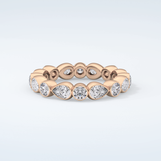 1.28 TCW Round & Pear Shaped Moissanite Wedding Band 7