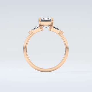 2.0 CT Emerald Cut Three Stone Moissanite Engagement Ring 8