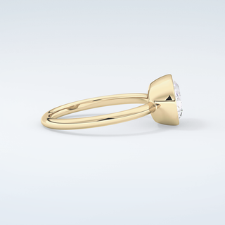 1.25 CT East West Oval Cut Bezel Style Moissanite Engagement Ring 4