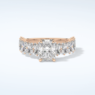 2.0 CT Radiant Cut Pave Moissanite Engagement Ring 7