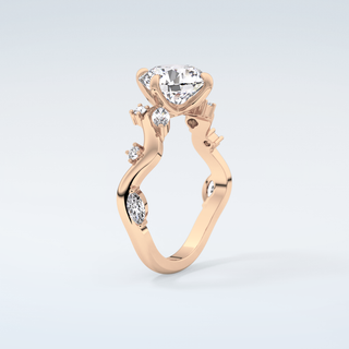 1.5 CT  Round Cut Twig Style Moissanite Engagement Ring 12