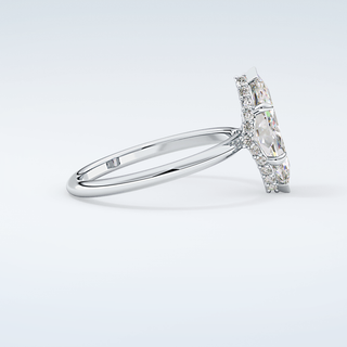 2.0 CT Marquise Cut Hidden Halo  Moissanite Engagement Ring 16