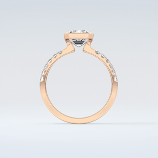 2.0 CT Emerald Cut Half Bezel Moissanite Engagement Ring 8