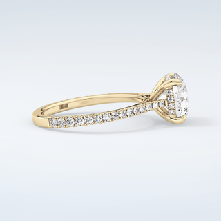 2.0 CT Round Cut Pave Hidden Halo Moissanite Engagement Ring 4