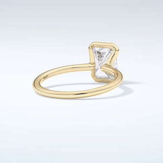 2.0 CT Radiant Cut Half Bezel Moissanite Engagement Ring 3