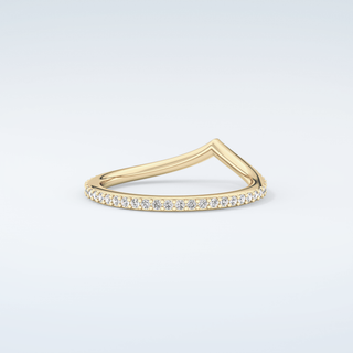 0.74 TCW Round Cut V Shaped Moissanite Wedding Band 3