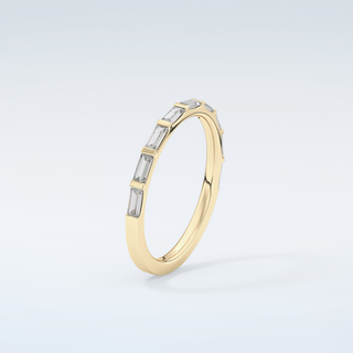 0.54 TCW Baguette Shaped Moissanite Wedding Band 6