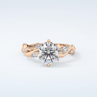 1.5 CT  Round Cut Twig Style Moissanite Engagement Ring 7