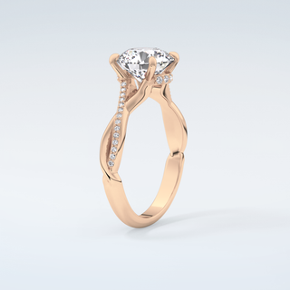 2.0 CT Round Cut Hidden Halo Twisted Pave Moissanite Engagement Ring 12