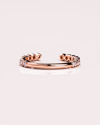 0.23 CT Round Stones Moissanite Open Wedding Band