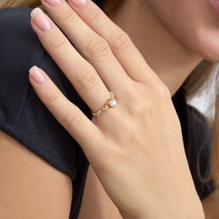 2 CT Round Three Stones Lab Grown Diamond Engagement Ring