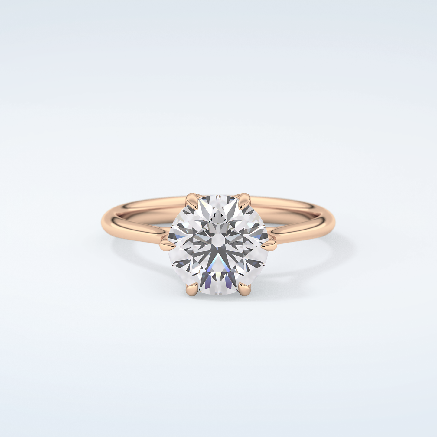 2.0 CT Round Cut Solitaire Style Moissanite Engagement Ring