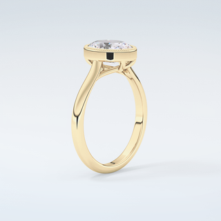 1.5 CT Oval Cut Bezel Style Moissanite Engagement Ring 6