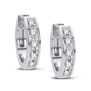 0.05 TCW Round Cut Hoops Moissanite Earrings 2