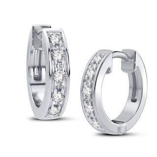 0.05 TCW Round Cut Hoops Moissanite Earrings 3