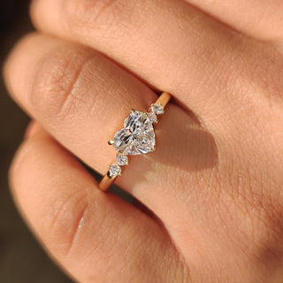 Heart Cluster Lab Grown Diamond Engagement Ring