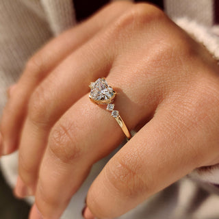Heart Cluster Lab Grown Diamond Engagement Ring