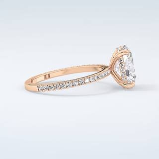 2.0 CT Oval Cut Pave Hidden Halo Moissanite Engagement Ring 10