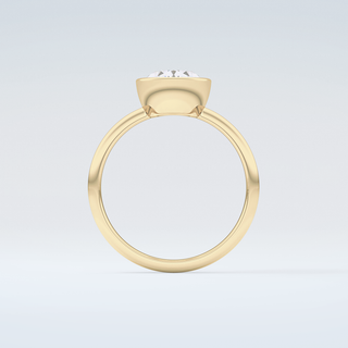 1.5 CT Oval Cut Bezel Style Moissanite Engagement Ring 2