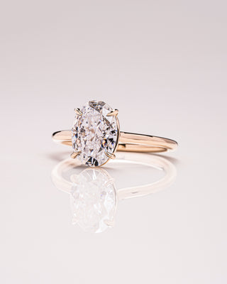 2.72 CT Oval Cut Solitaire Moissanite Engagement Ring
