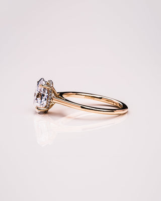 2.72 CT Oval Cut Hidden Halo Moissanite Engagement Ring