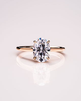 2.72 CT Oval Cut Hidden Halo Moissanite Engagement Ring