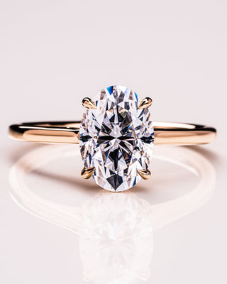 2.72 CT Oval Cut Hidden Halo Moissanite Engagement Ring