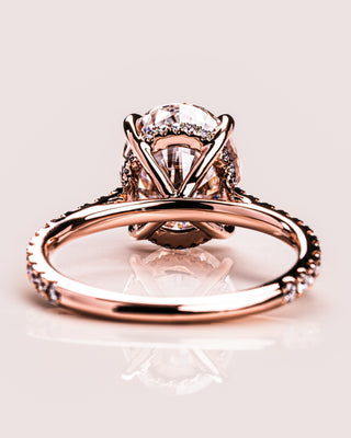 2.72 CT Oval Cut Hidden Halo & Pave Moissanite Engagement Ring