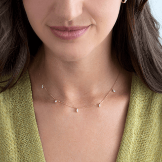 1.0 CT Round Bezel Solitaire Lab Grown Diamond Necklace
