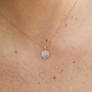 1.0 CT Round Bezel Solitaire Lab Grown Diamond Necklace