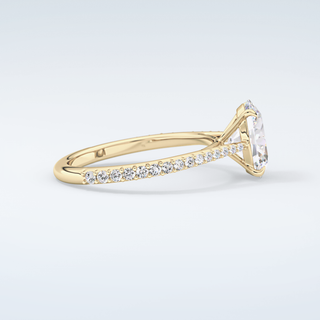 2.0 CT Oval Cut Pave Moissanite Engagement Ring 4