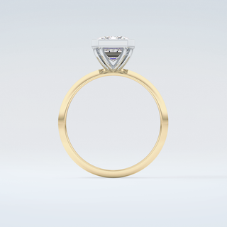 2.0 CT Emerald Cut Bezel Solitaire Moissanite Engagement Ring 2