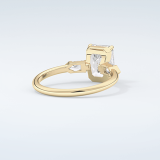 2.0 CT Emerald Cut Three Stone Moissanite Engagement Ring 3