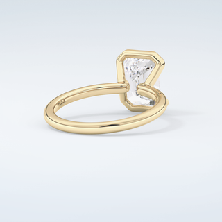 2.0 CT Emerald Cut Half Bezel Moissanite Engagement Ring 3