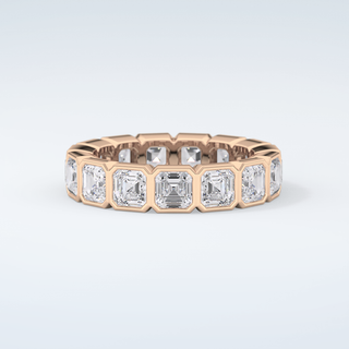 2.25 TCW Asscher Shaped Moissanite Wedding Band 9