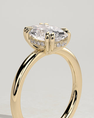 2.0 CT Oval Hidden Halo Moissanite Engagement Ring