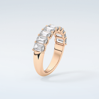 1.8 TCW Emerald Shaped Moissanite Wedding Band 12