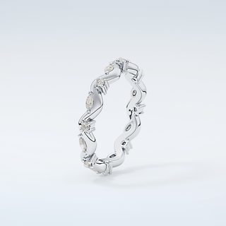 0.56 TCW Round & Marquise Shaped Moissanite Wedding Band 18