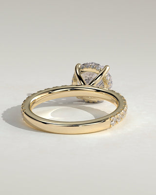 Round Halo, Pave & Split Shank Engagement Ring – 1.93 CT Lab Grown Diamond